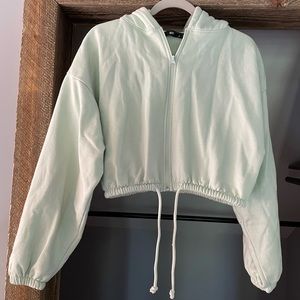 Missguided Cropped Zip Hoodie